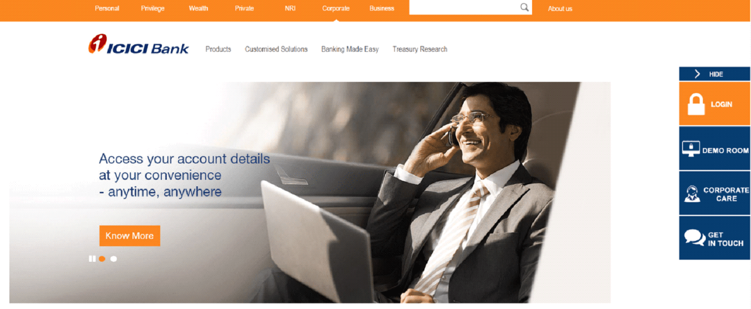 icici corporate banking