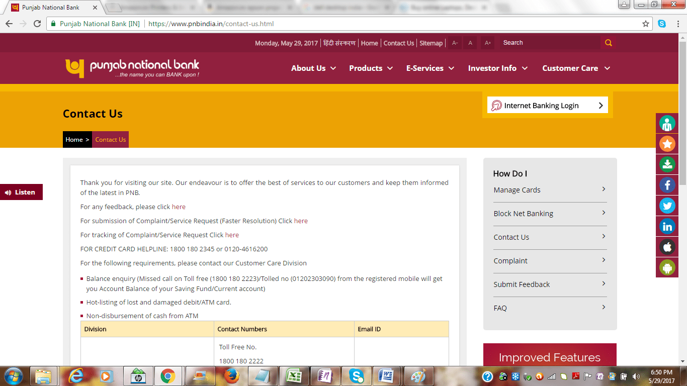 pnb credit card reward points redeem customer care number