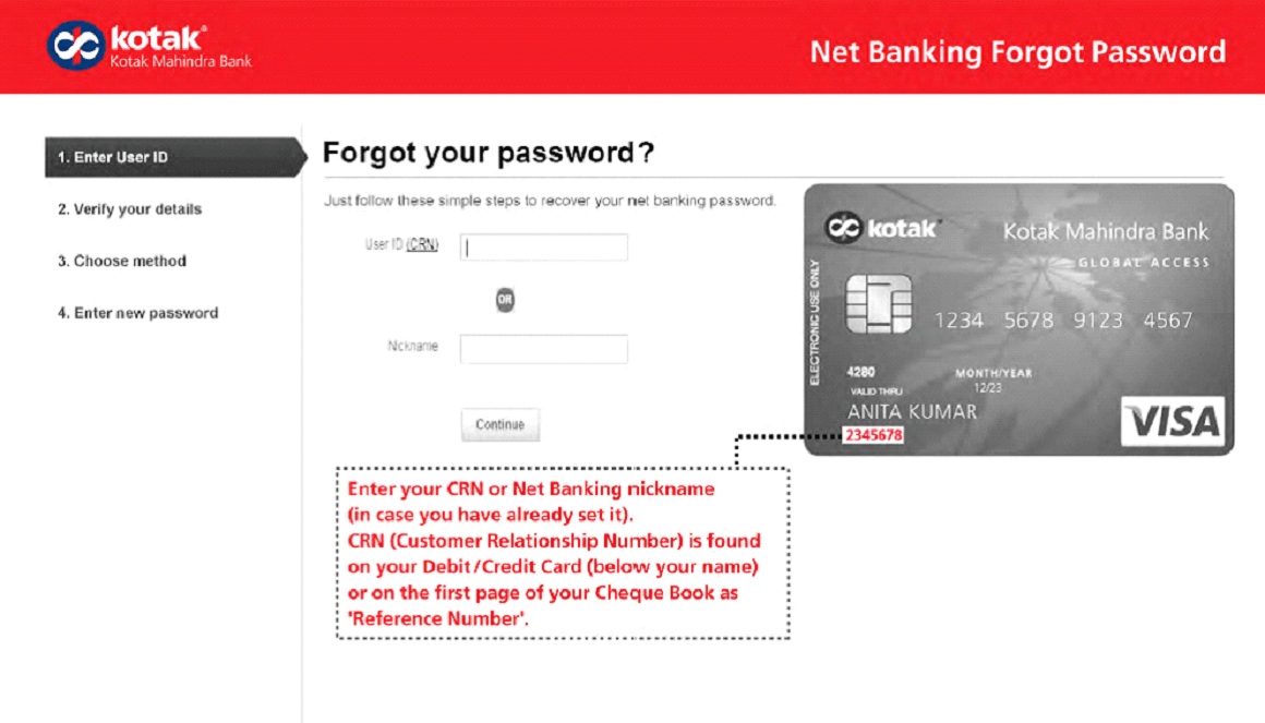 Kotak forgot password