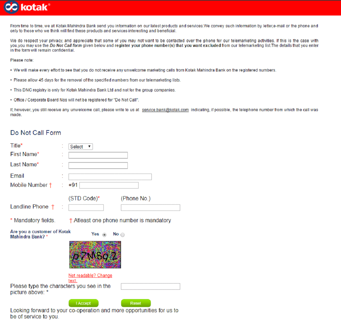 Kotak Net Banking registration