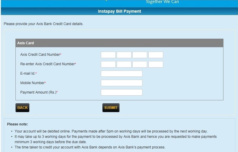 Canara Bank Credit Card Online Payments