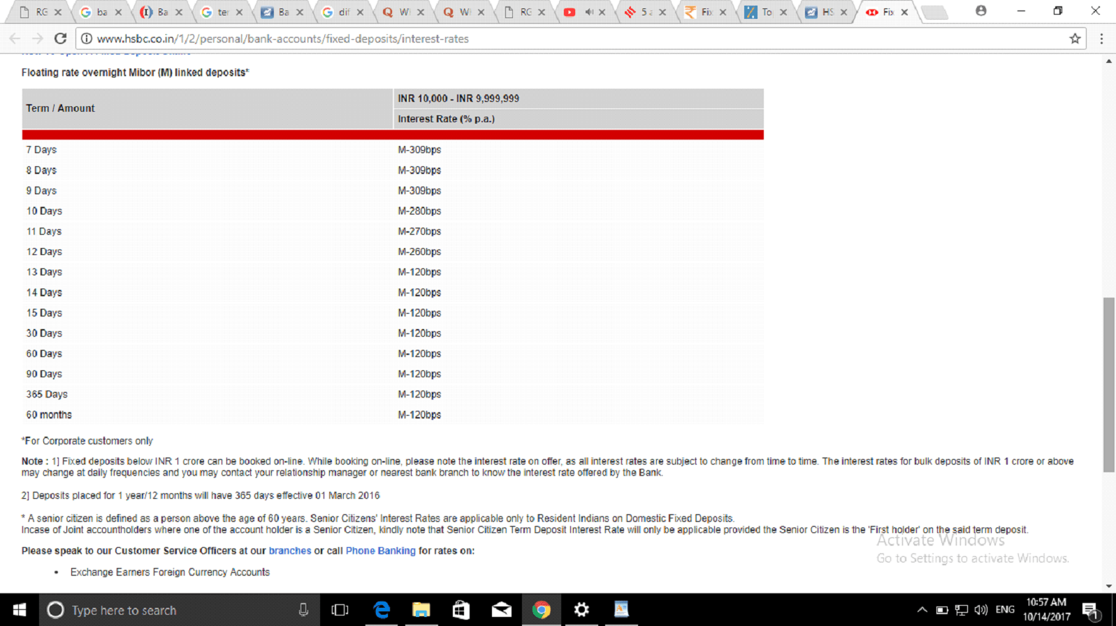 Hsbc Bank Deposits And Interest Rates Www Hsbc Co In